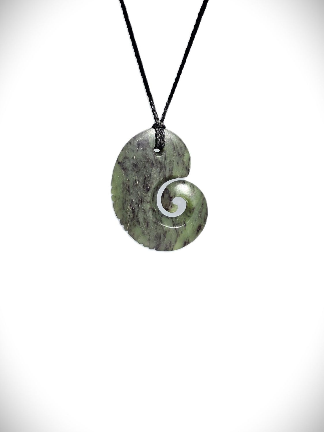 Moko Pounamu Hei Matau (Hook) NZ Genuine Hapopo Greenstone - Ruahine