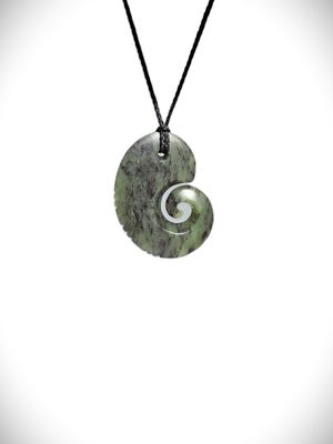 Moko Pounamu Hei Matau (Hook) NZ Genuine Hapopo Greenstone - Ruahine