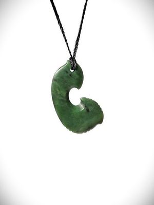 Moko Pounamu Hei Matau (Hook) NZ Genuine Hapopo Greenstone - Parawai Moko Pounamu Hei Matau (Hook) NZ Genuine Hapopo Greenstone - Parawai