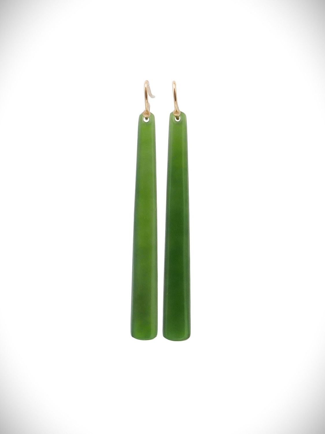 Moko Pounamu NZ Kahurangi Greenstone & 9ct Gold Earrings -  Orere