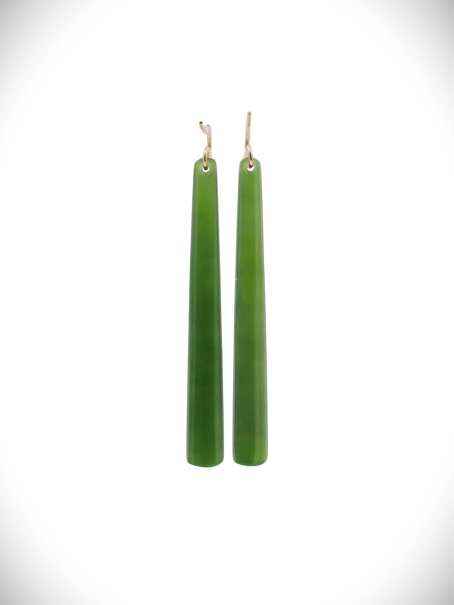 Moko Pounamu NZ Kahurangi Greenstone & 9ct Gold Earrings -  Orere