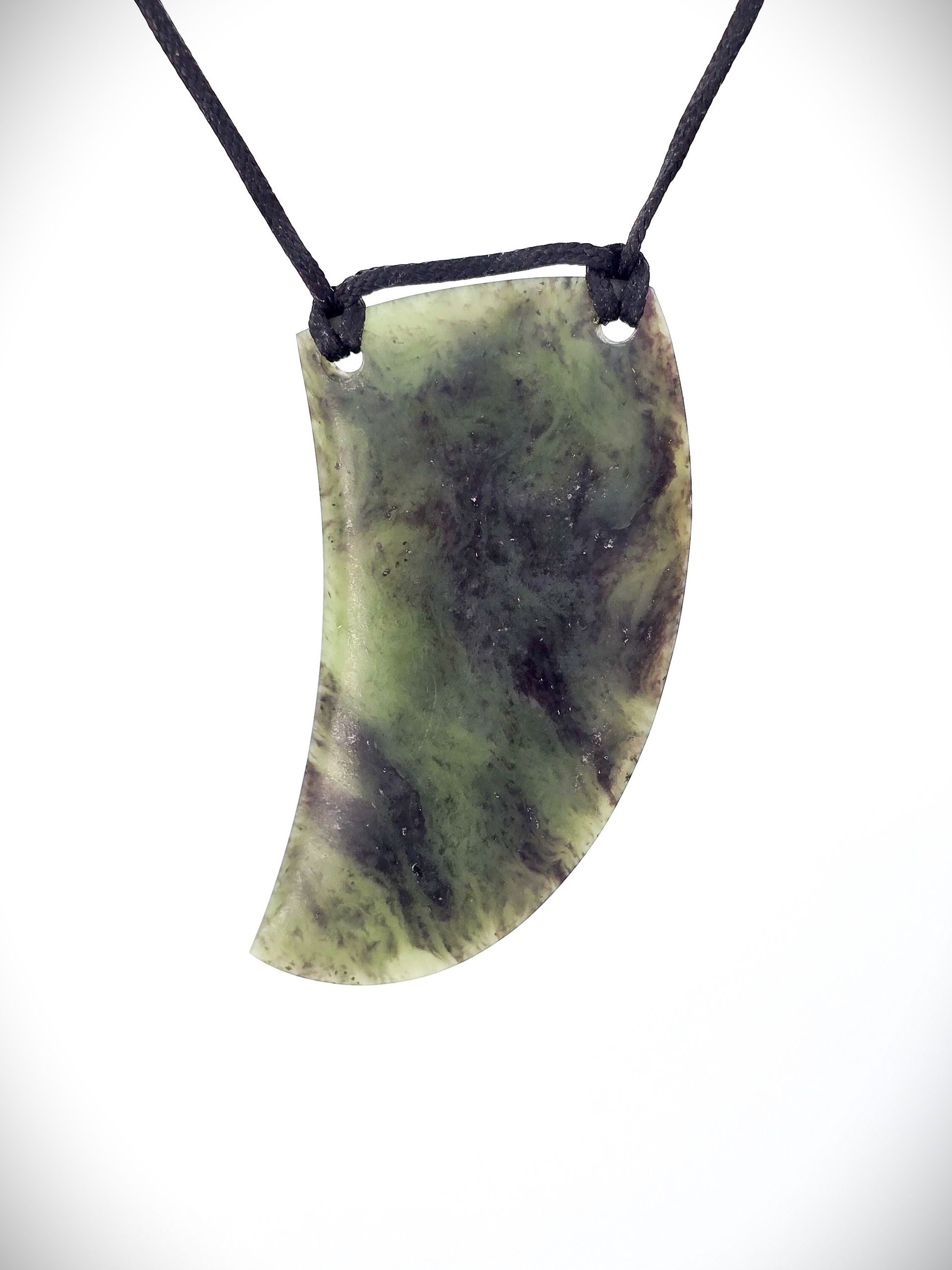 Moko Pounamu Rei Niho NZ Genuine Hapopo Greenstone -Taiaha