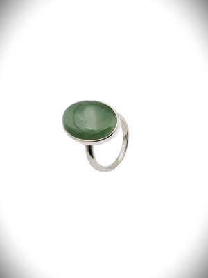 Moko Pounamu Genuine NZ Kahurangi Greenstone & Sterling Silver Ring - OR1 Moko Pounamu Genuine NZ Kahurangi Greenstone & Sterling Silver Ring - OR1