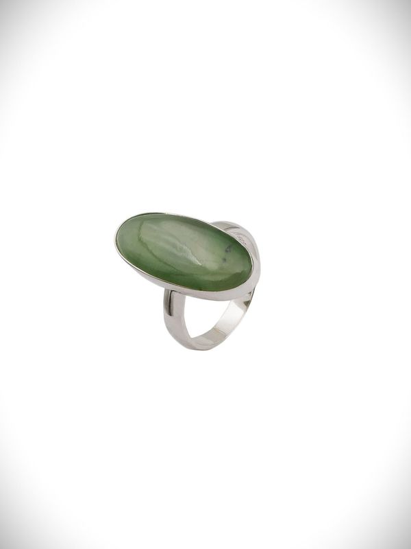 Moko Pounamu Genuine NZ Kahurangi Greenstone & Sterling Silver Ring - OR5