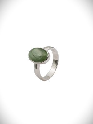 Moko Pounamu Genuine NZ Kahurangi Greenstone & Sterling Silver Ring - OR7