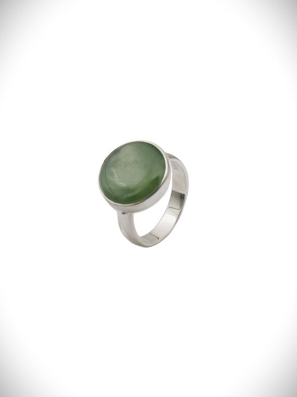 Moko Pounamu Genuine NZ Kahurangi Greenstone & Sterling Silver Ring - CR9
