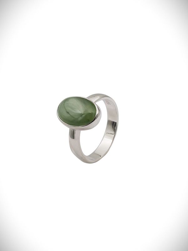 Moko Pounamu Genuine NZ Kahurangi Greenstone & Sterling Silver Ring - OR10