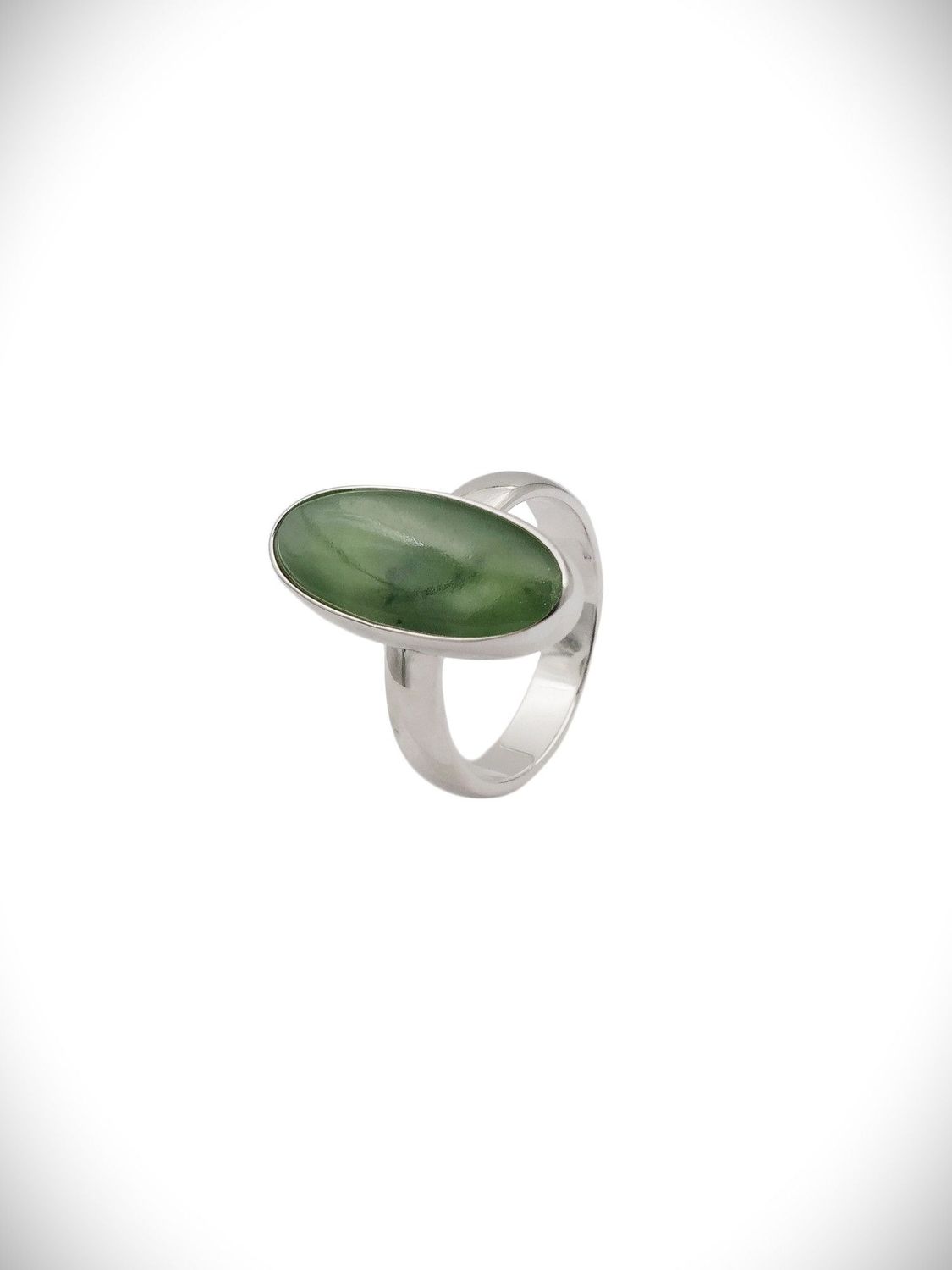 Moko Pounamu Genuine NZ Kahurangi Greenstone & Sterling Silver Ring - OR8