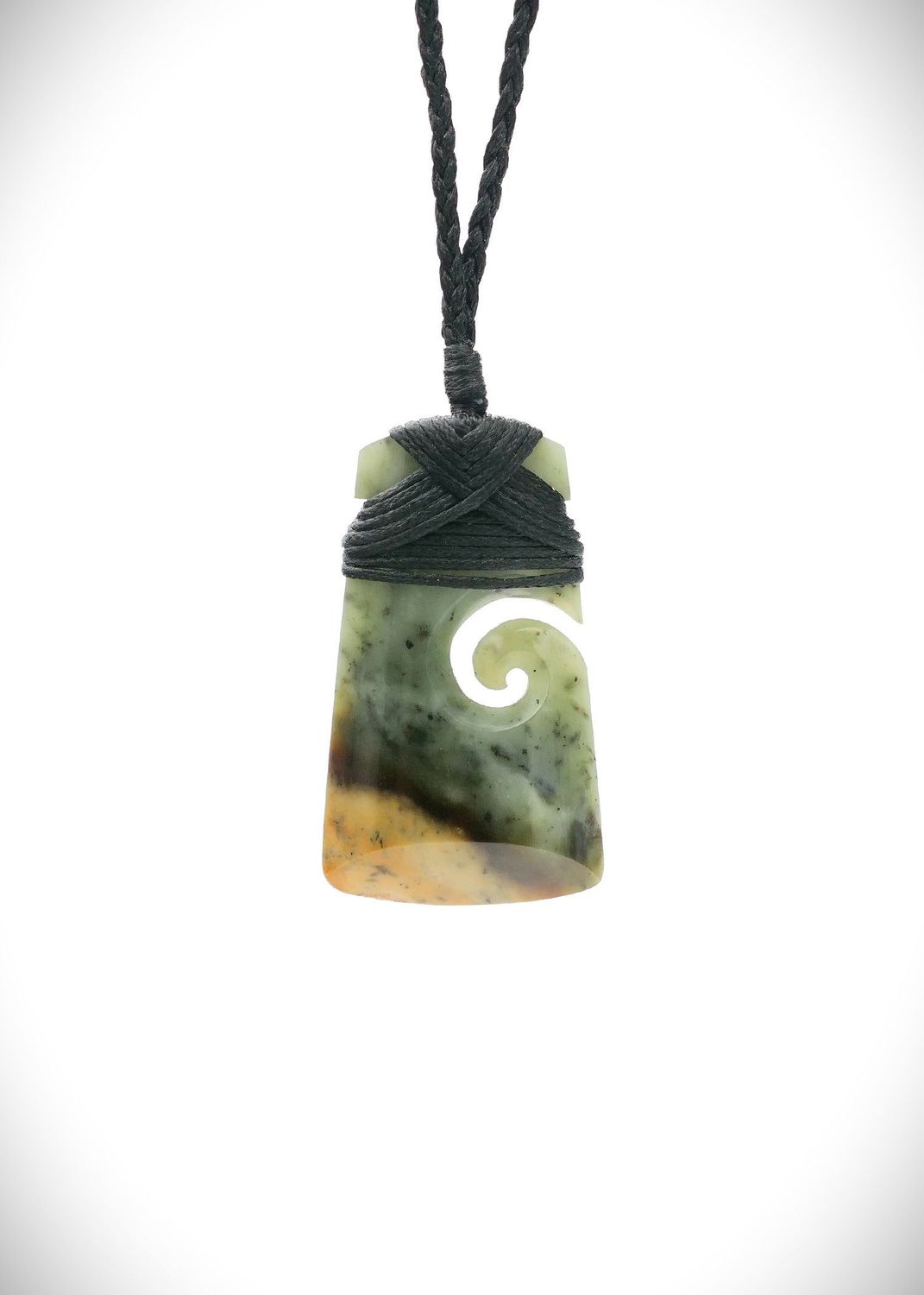 Moko Pounamu Toki Koru NZ Genuine Inanga Greenstone - Hohaia