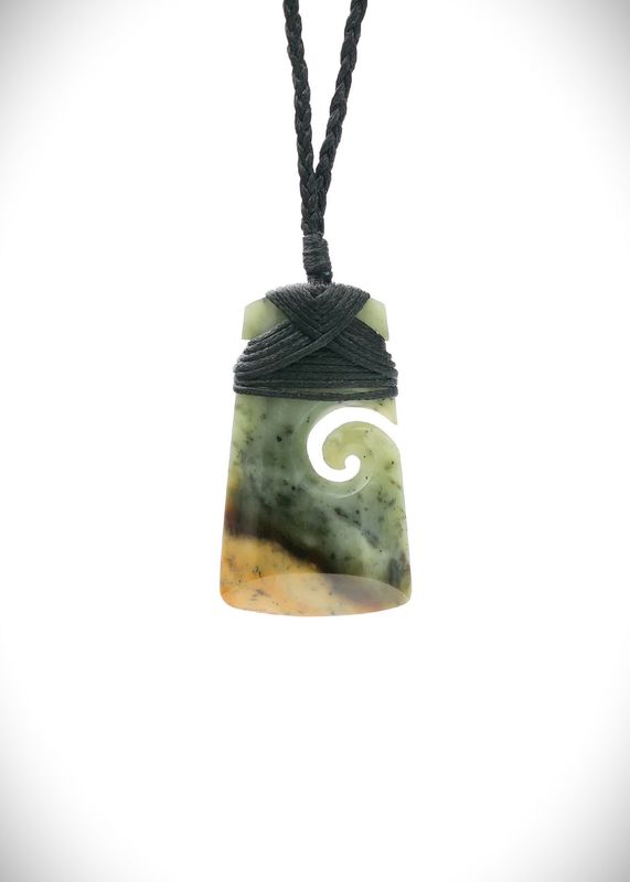 Moko Pounamu Toki Koru NZ Genuine Inanga Greenstone - Hohaia