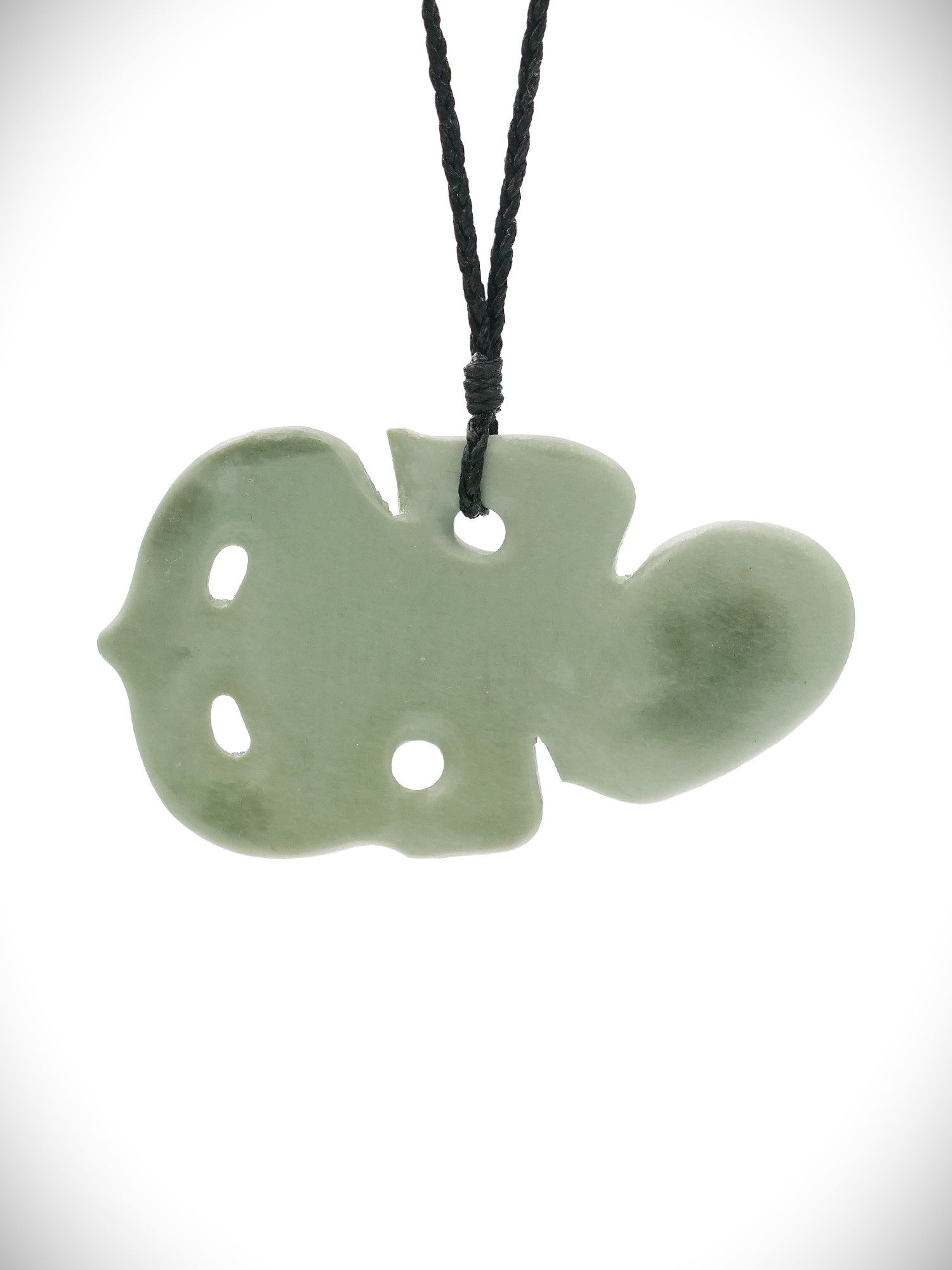 Moko Pounamu Hei Tiki NZ Genuine Kokopu Greenstone - Kanuka