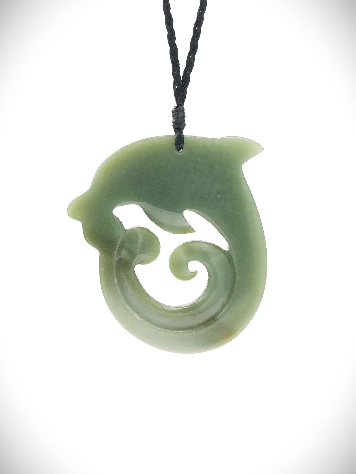 Moko Pounamu Contemporary Design NZ Genuine Inanga Greenstone - Ikaroa
