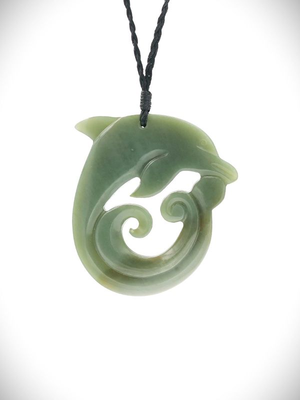 Moko Pounamu Contemporary Design NZ Genuine Inanga Greenstone - Ikaroa