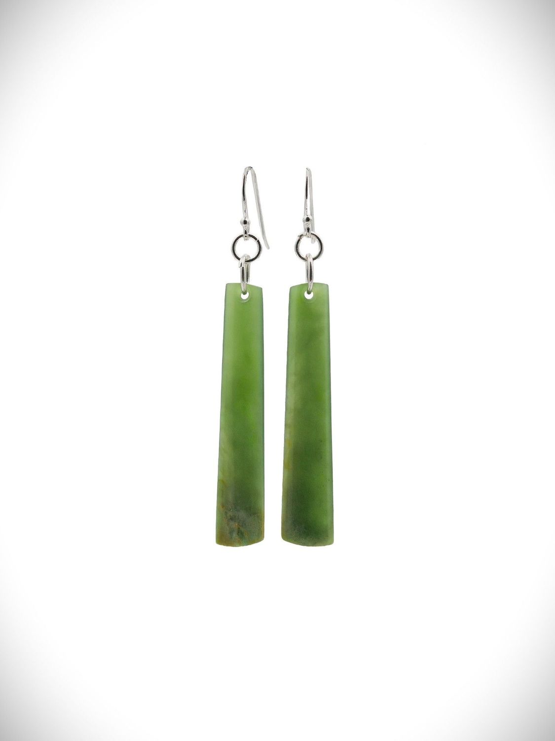 Moko Pounamu NZ Kahurangi Flower Greenstone & 9ct Gold Earrings - Toa