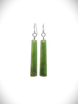 Moko Pounamu NZ Kahurangi Flower Greenstone & Sterling Silver Earrings - Toa Moko Pounamu NZ Kahurangi Flower Greenstone & Sterling Silver Earrings - Toa