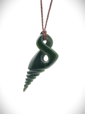 Moko Pounamu Pikorua (Twist) NZ Genuine Kawakawa Greenstone - Hukatere