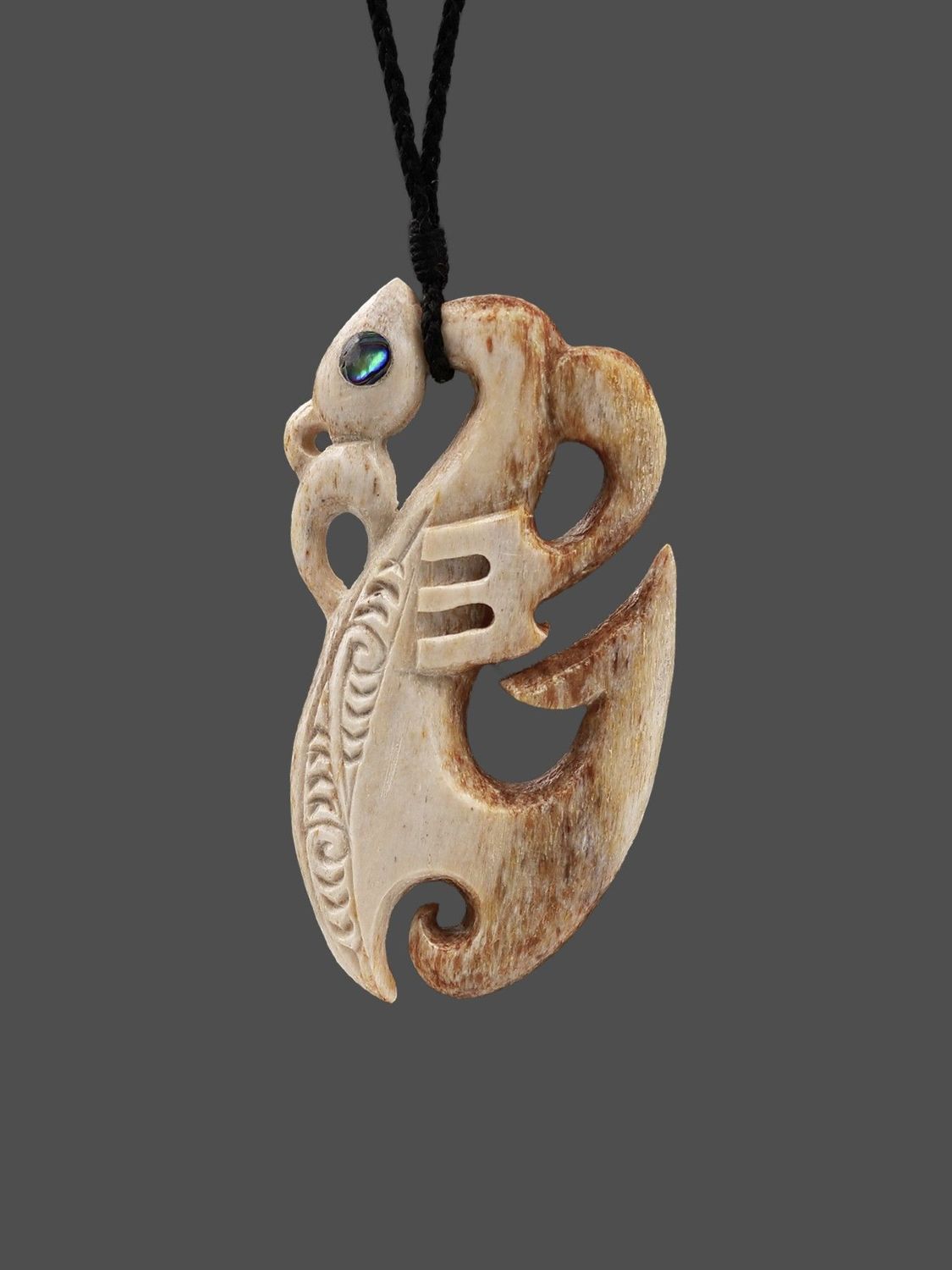 Moko Pounamu Manaia Genuine NZ Whale Bone - Omana SALE