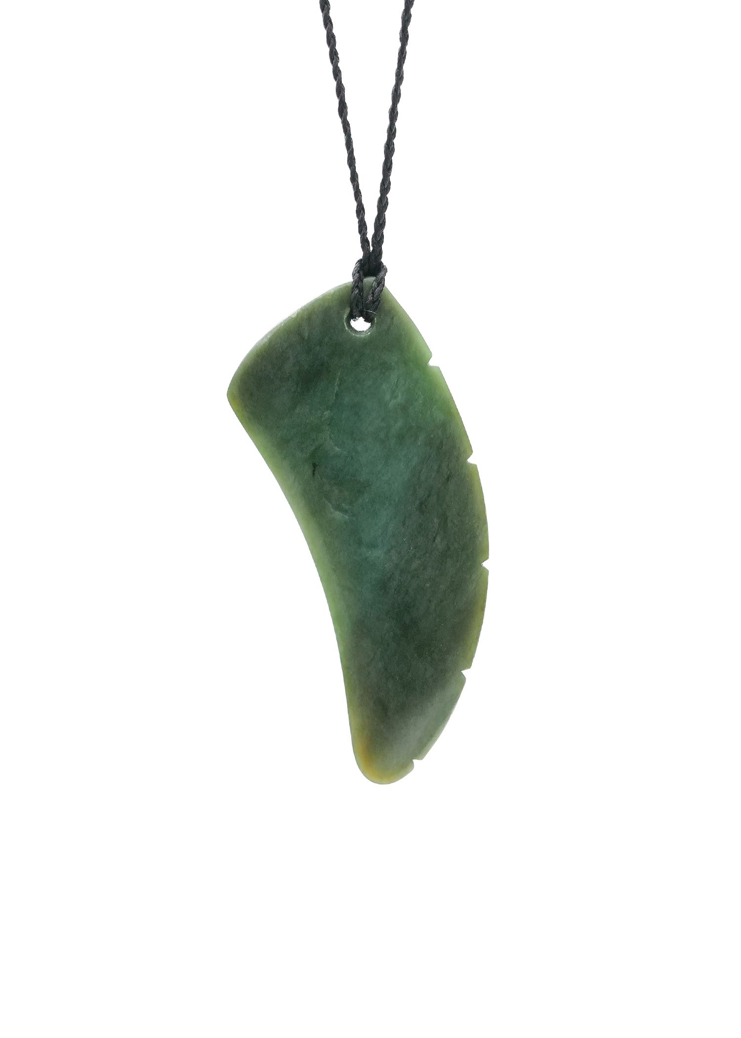 Moko Pounamu Rei Niho (tooth) NZ Genuine Inanga Greenstone - Omokoroa