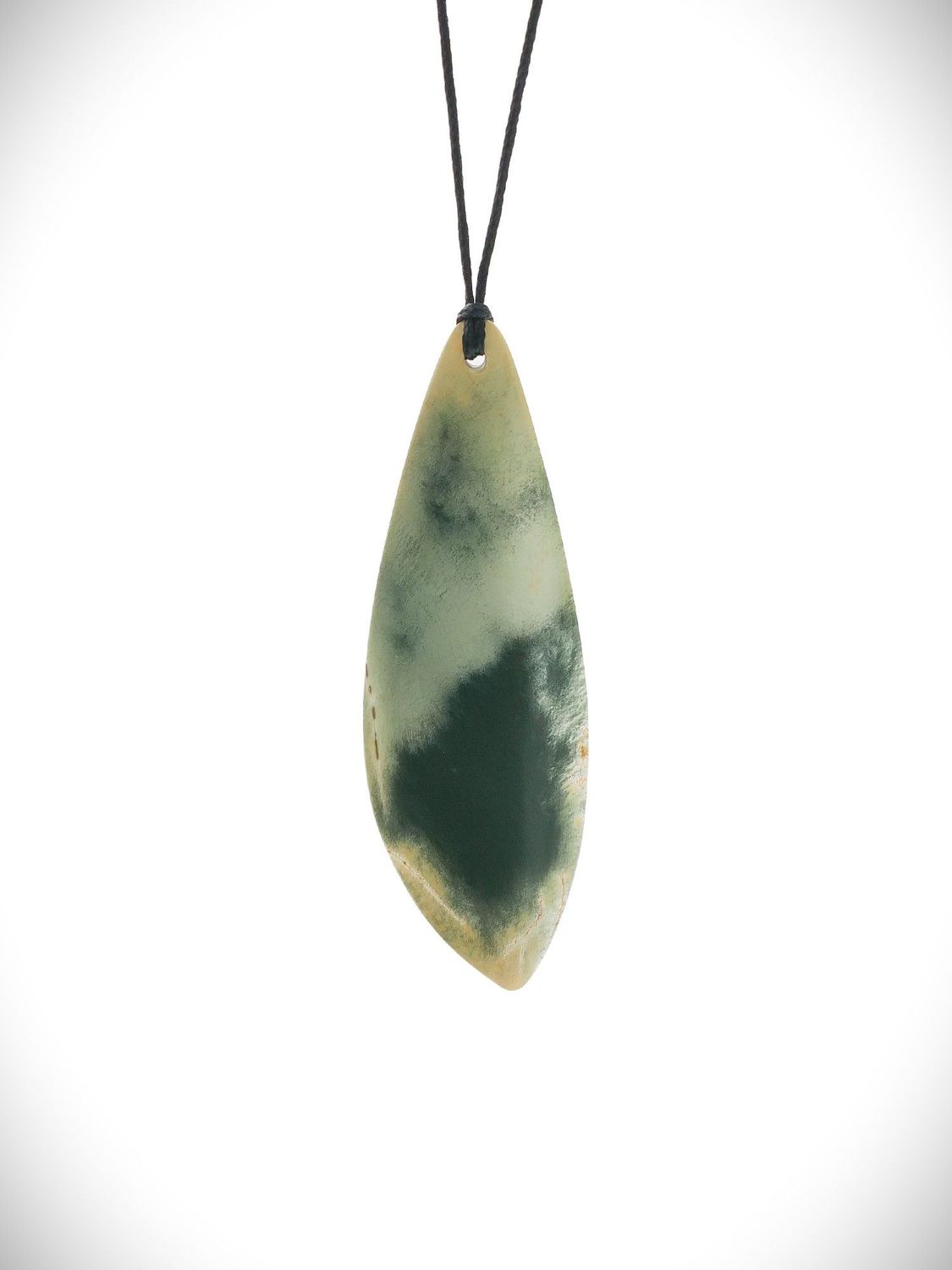 Moko Pounamu Roimata (Teardrop) NZ Genuine Inanga Flower Greenstone - Tamatea