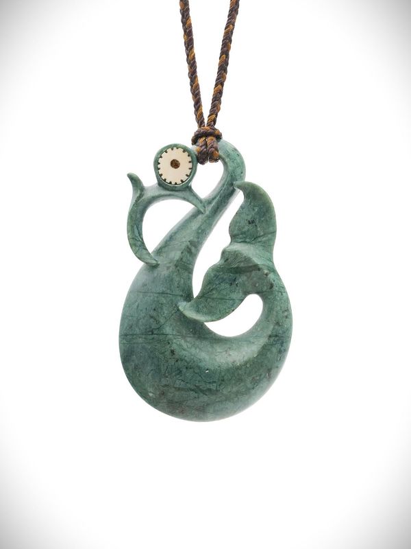 Moko Pounamu Manaia NZ Genuine Pakohe (Argillite) - Piwakawaka