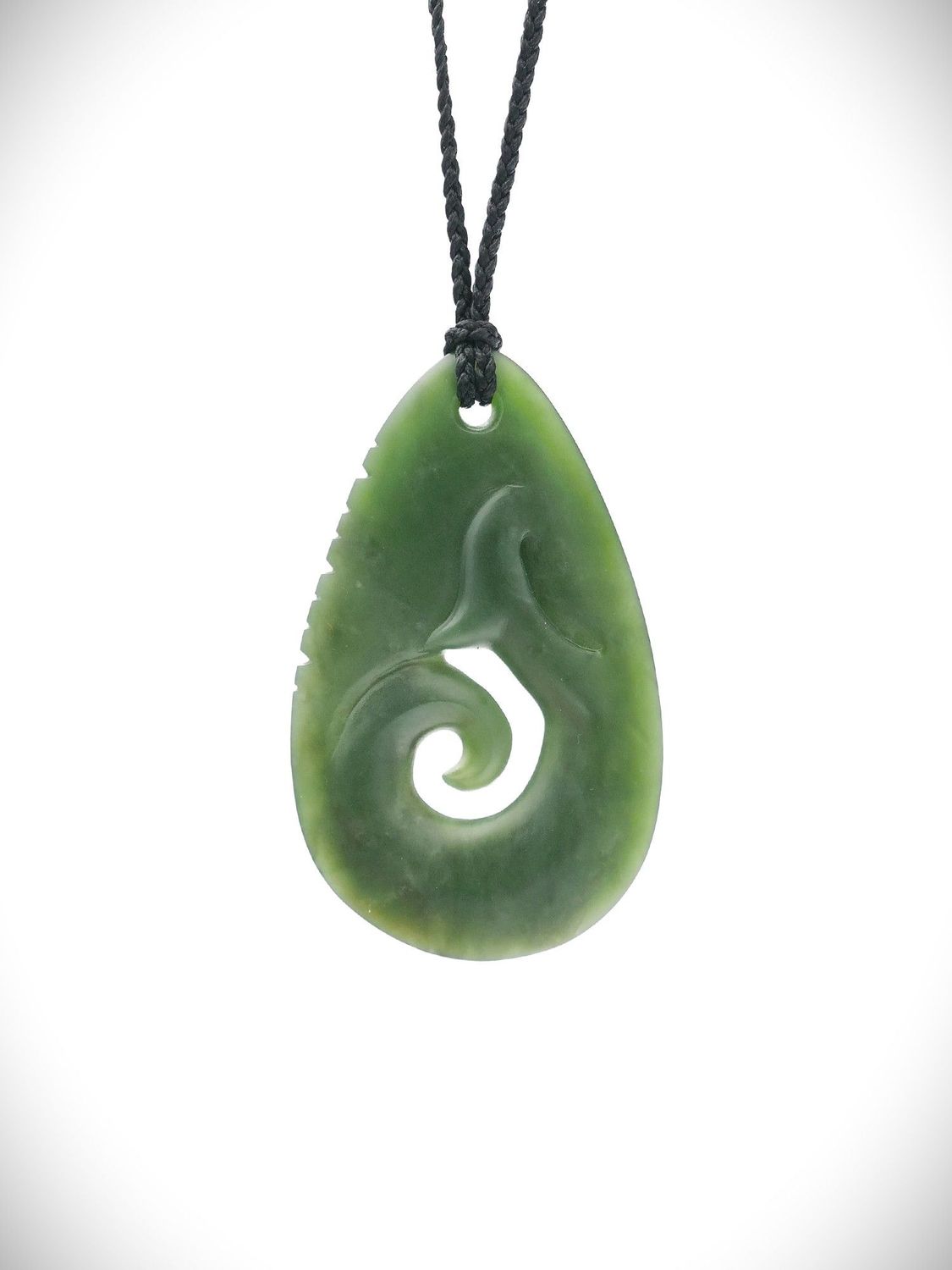 Moko Pounamu Roimata NZ Genuine Raukaraka Greenstone - Taiaha