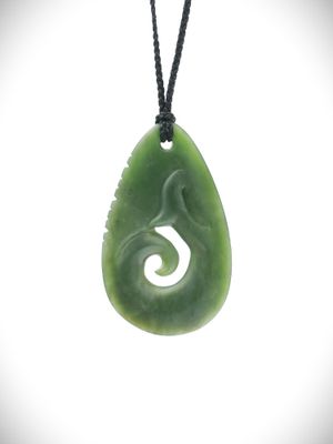 Moko Pounamu Roimata NZ Genuine Raukaraka Greenstone - Taiaha