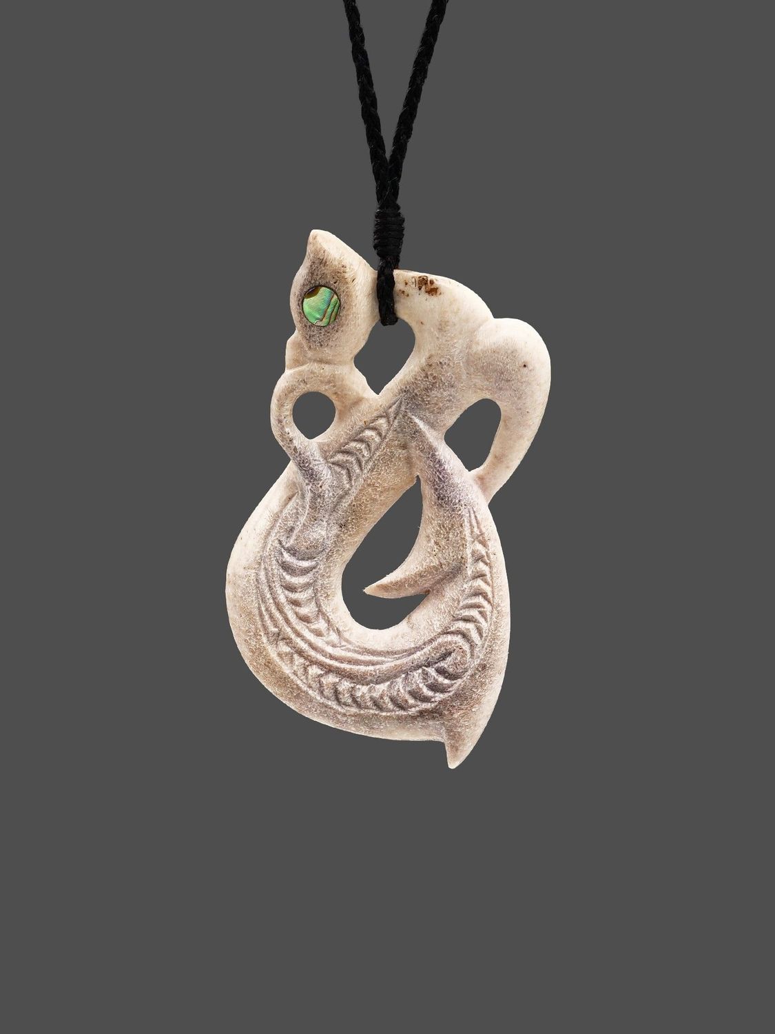 Moko Pounamu Manaia Genuine NZ Whale Bone - Turanga