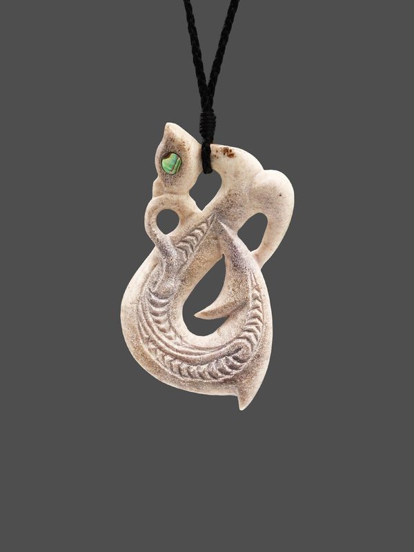 Moko Pounamu Manaia Genuine NZ Whale Bone - Turanga