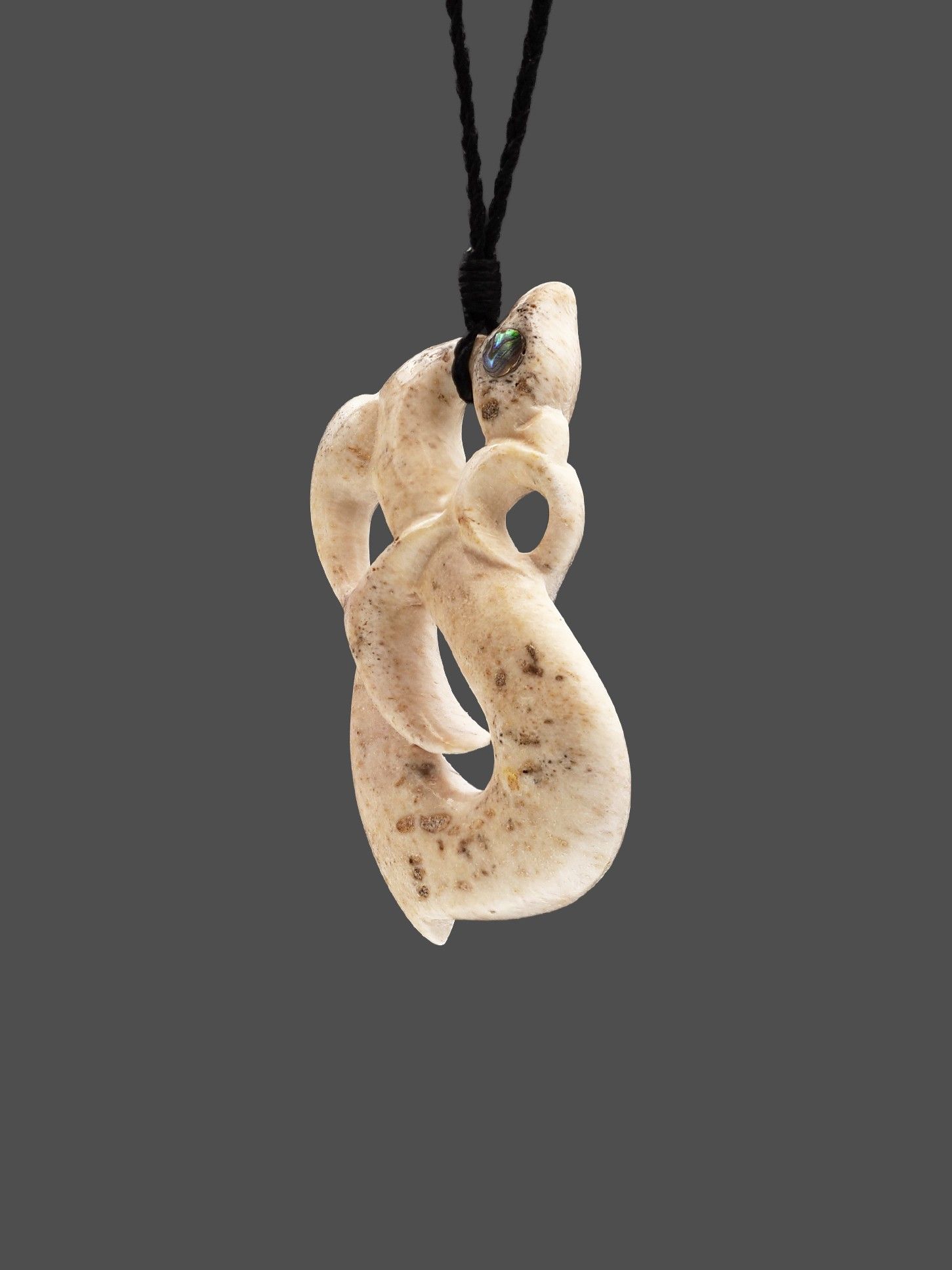 Moko Pounamu Manaia Genuine NZ Whale Bone - Turanga