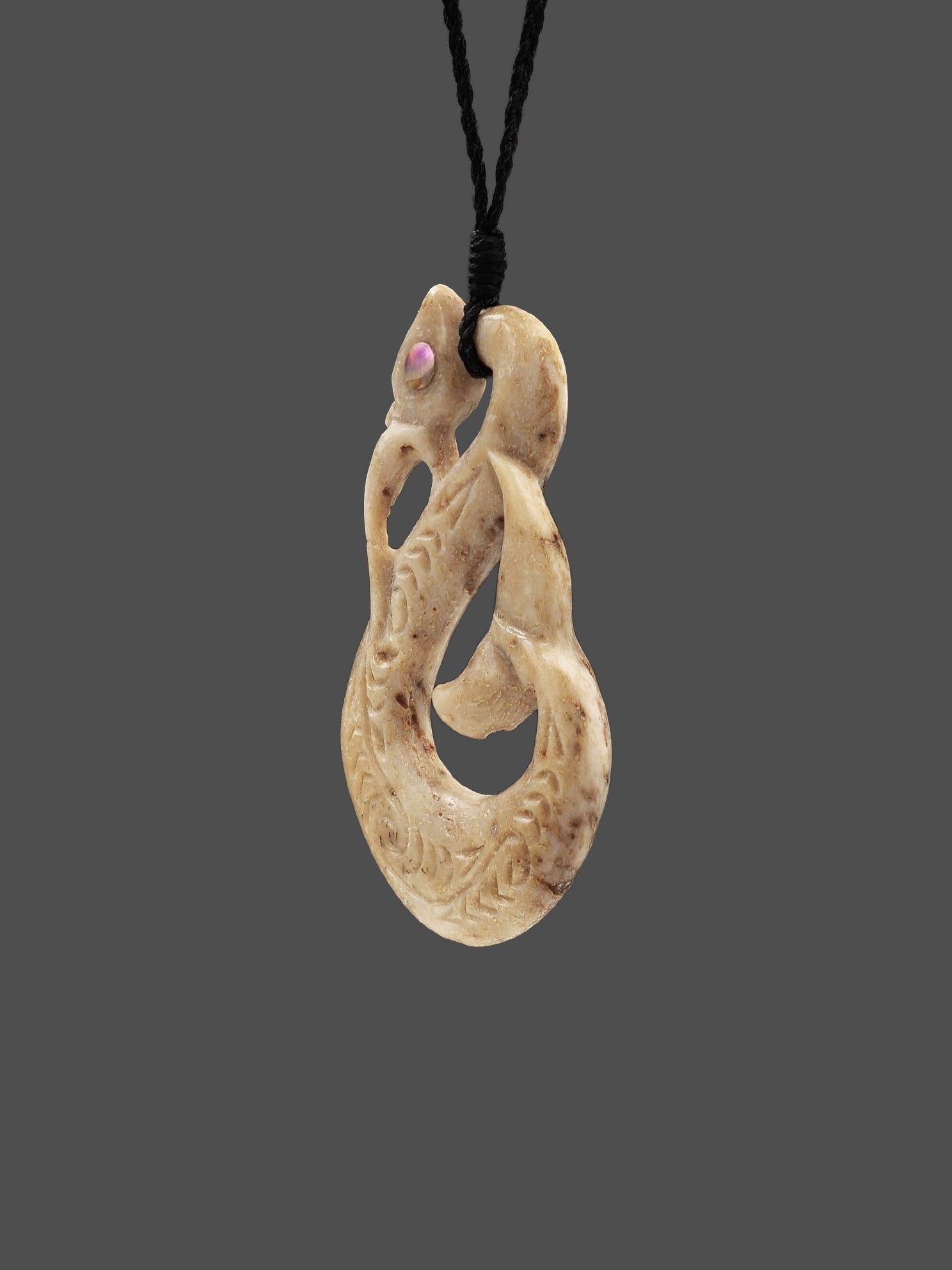 Moko Pounamu Manaia Genuine NZ Whale Bone - Kahawairahi SALE