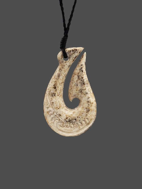 Moko Pounamu Hei Matau (Hook) Whale Bone Carving - Pakuranga SALE Moko Pounamu Hei Matau (Hook) Whale Bone Carving - Pakuranga SALE
