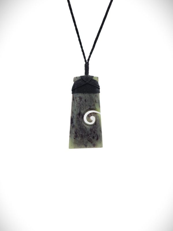 Moko Pounamu Toki with Koru NZ Genuine Hapopo Greenstone - Kamo