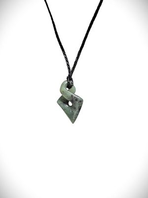 Moko Pounamu Single Pikorua (Twist) NZ Genuine Hapopo Greenstone - Waka Moko Pounamu Single Pikorua (Twist) NZ Genuine Hapopo Greenstone - Waka