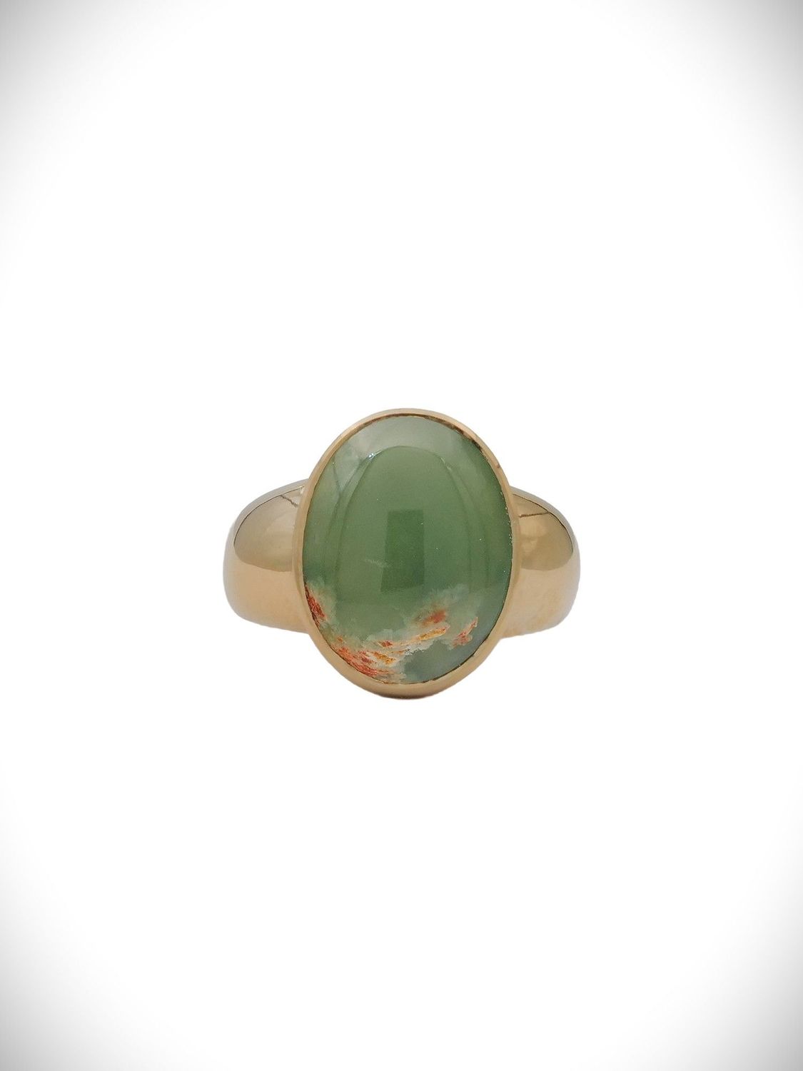 Moko Pounamu 9ct Gold & Kahurangi Unisex Oval Ring