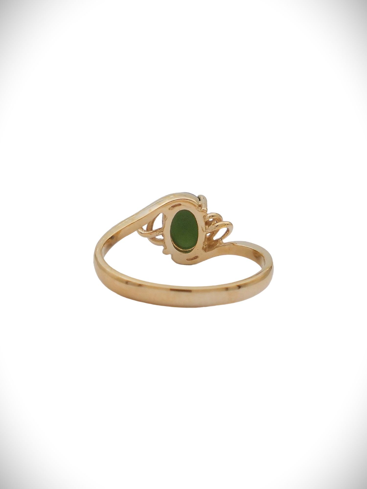 Moko Pounamu 9ct Gold & Genuine NZ Kawakawa Pounamu Ring