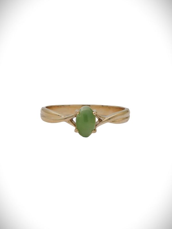 Moko Pounamu 9ct Gold & Genuine NZ Kahurangi Ring - Ngutuwera