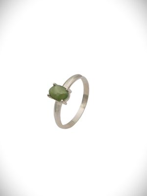 Moko Pounamu Sterling Silver and Genuine NZ Kawakawa Ring - Patea