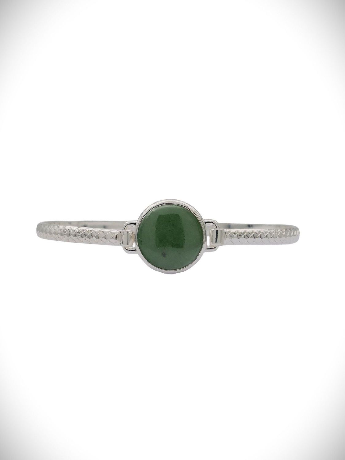 Moko Pounamu Kawakawa and Silver Bangle Moko Pounamu Kawakawa and Silver Bangle