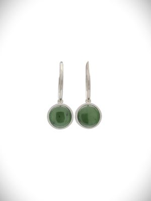 Moko Pounamu Genuine NZ Kawakawa and Sterling Silver Small Round Weave Earrings - WE1 Moko Pounamu Genuine NZ Kawakawa and Sterling Silver Small Round Weave Earrings - WE1