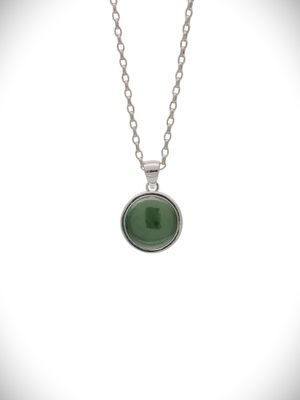 Moko Pounamu Genuine NZ Kawakawa and Sterling Silver Weave Pendant - WP1