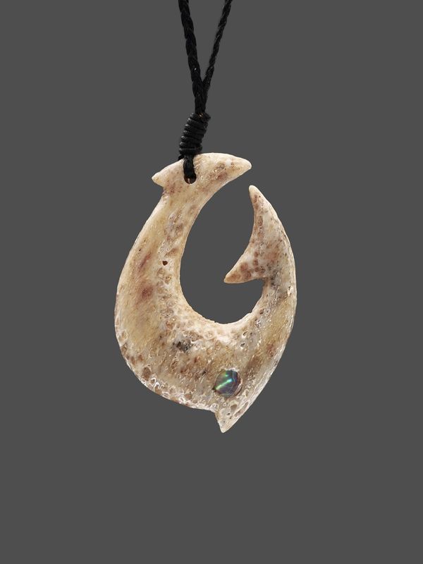 Moko Pounamu Hei Matau (Hook) Whale Bone Carving - Te Tuhi SALE Moko Pounamu Hei Matau (Hook) Whale Bone Carving - Te Tuhi SALE
