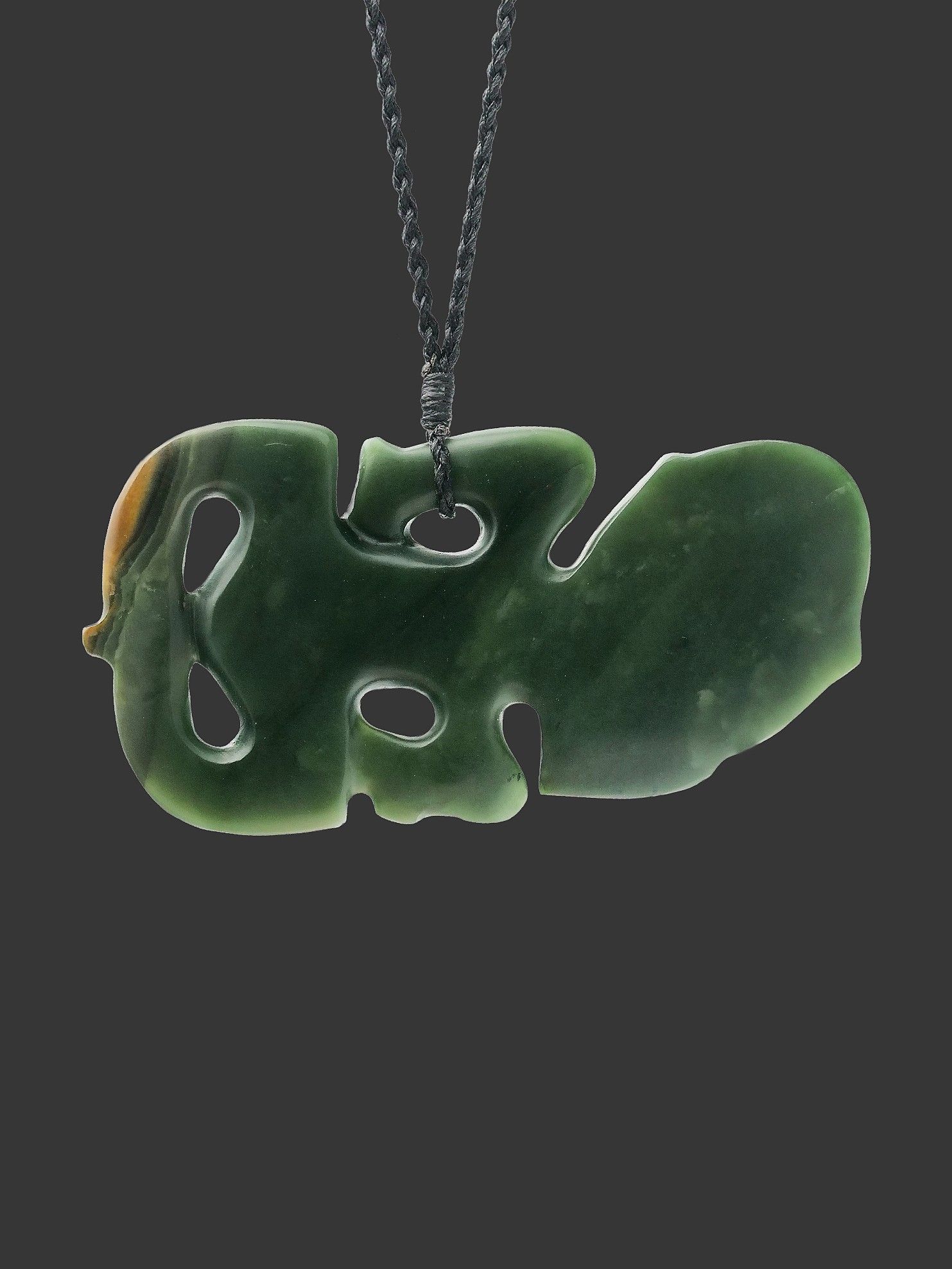 Moko Pounamu Hei Tiki Genuine NZ Inanga Greenstone - Awarere