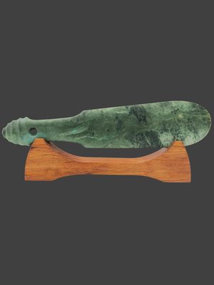 Moko Pounamu Mere Genuine NZ Kokopu Greenstone - Mangamahu