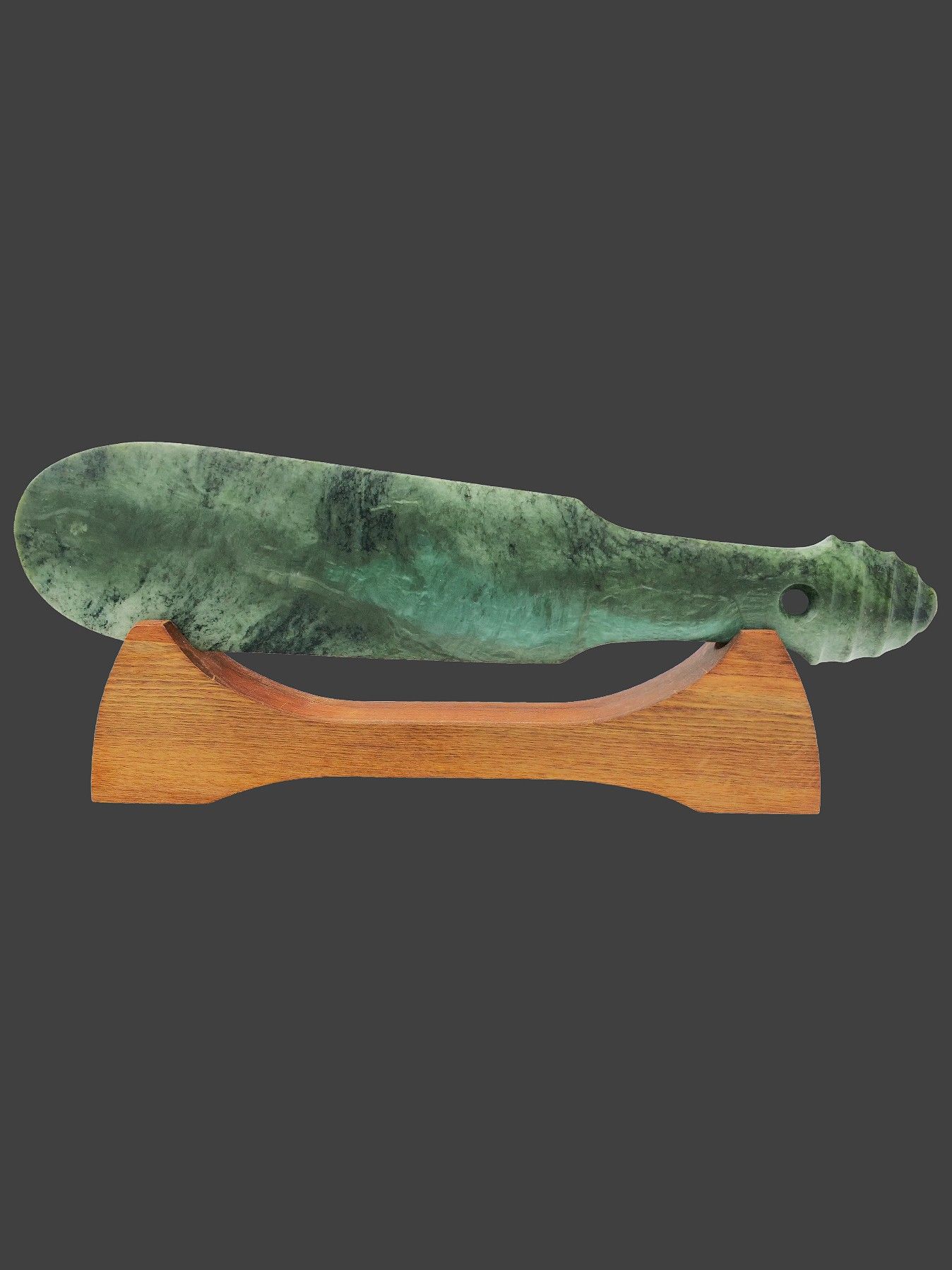 Moko Pounamu Mere Genuine NZ Kokopu Greenstone - Mangamahu