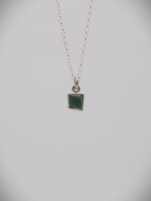 Moko Pounamu Genuine NZ Kawakawa Greenstone & Sterling Silver Faceted Geometric Pendant - Parinui Moko Pounamu Genuine NZ Kawakawa Greenstone & Sterling Silver Faceted Geometric Pendant - Parinui