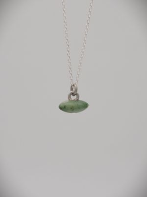 Moko Pounamu Genuine NZ Auhunga Greenstone & Sterling Silver Rivet Seed Pendant - Pipiriki Moko Pounamu Genuine NZ Auhunga Greenstone & Sterling Silver Rivet Seed Pendant - Pipiriki