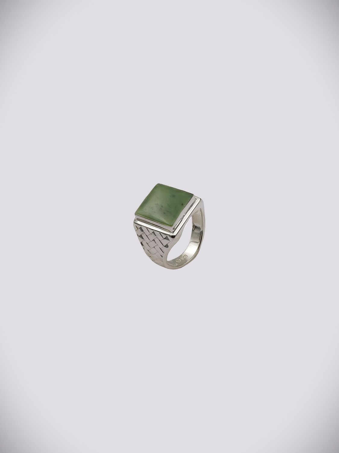Moko Pounamu Genuine NZ Kawakawa Greenstone & Sterling Silver Ring - WR1