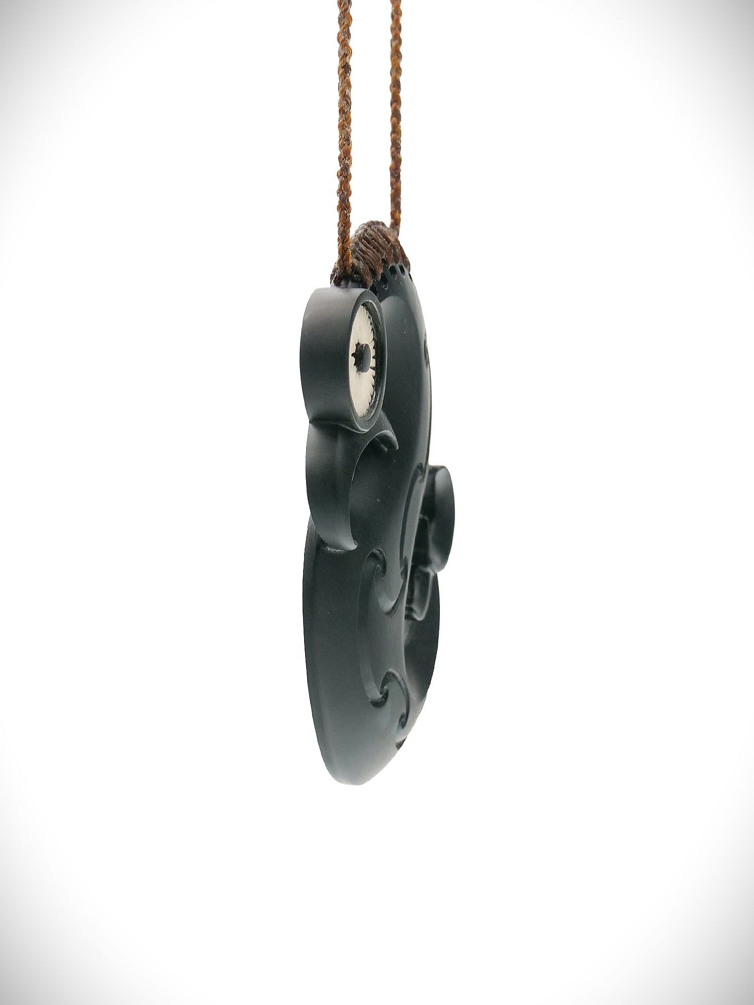 Moko Pounamu Manaia NZ Genuine Pakohe (Argillite) Whale Bone - Puketutu