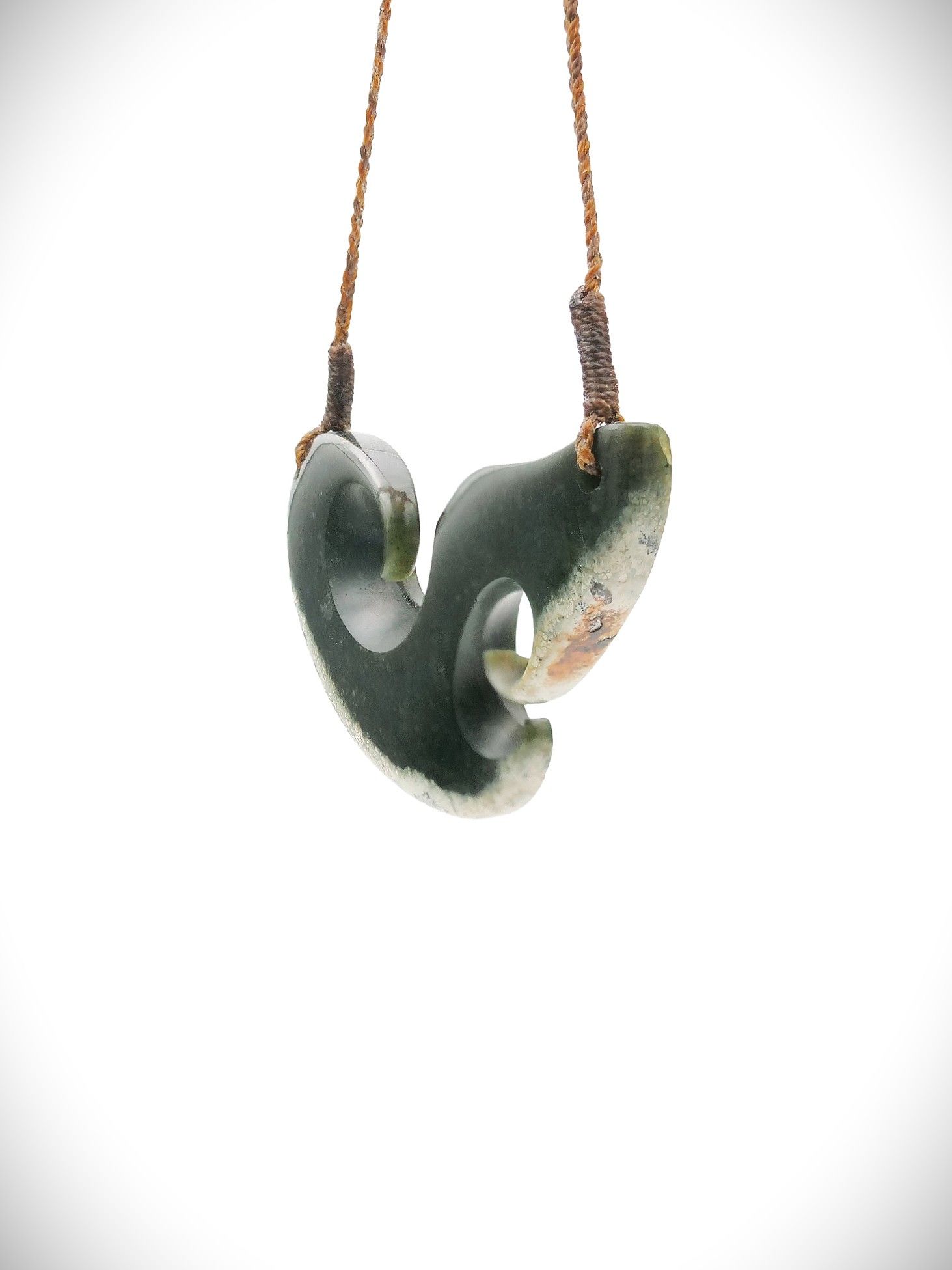 Moko Pounamu Kouma (Breastplate) Genuine NZ Tangiwai Greenstone - Oruarangi