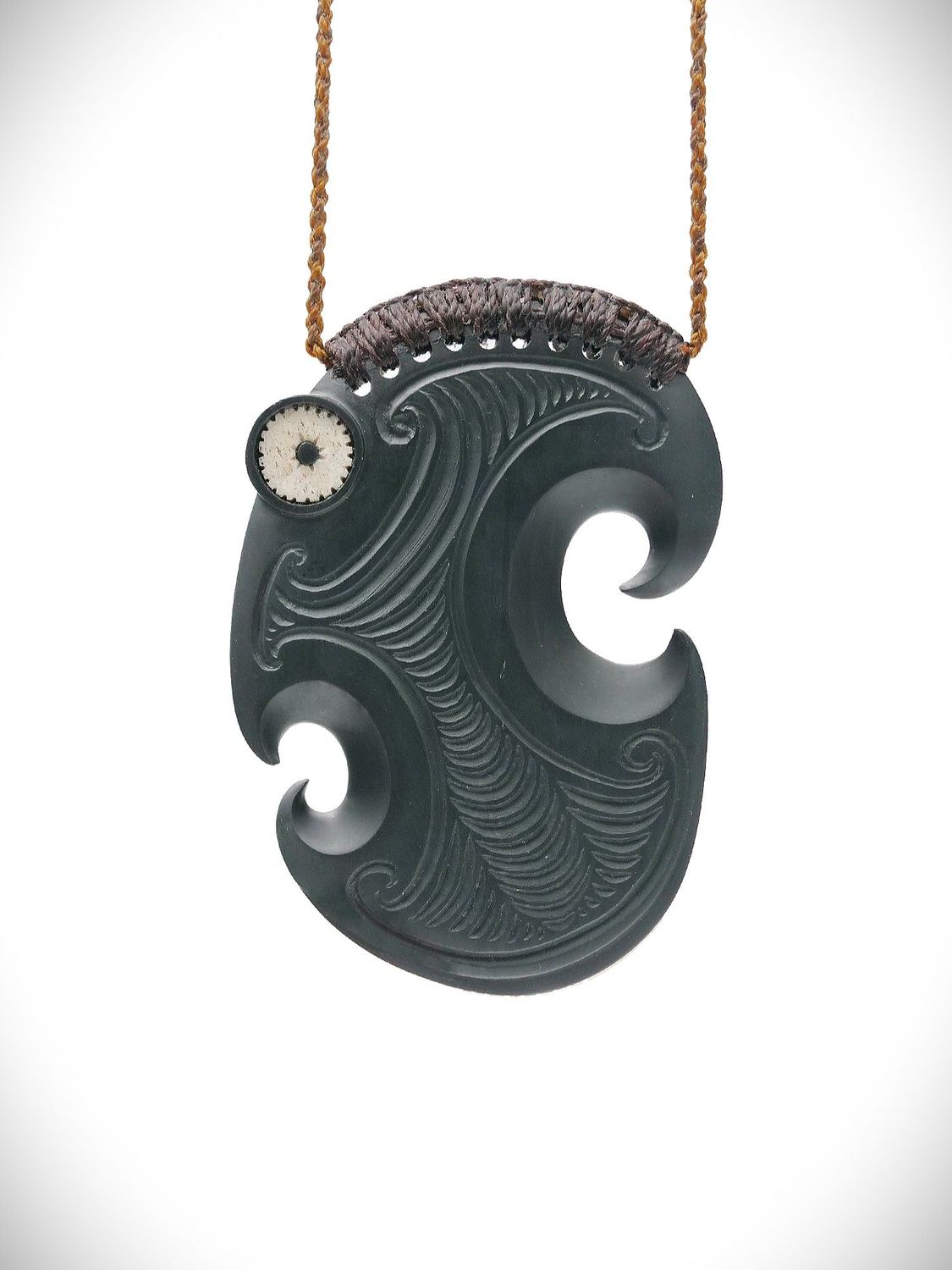 Moko Pounamu Manaia NZ Genuine Pakohe (Argillite) Whale Bone - Maungakiekie Moko Pounamu Manaia NZ Genuine Pakohe (Argillite) Whale Bone - Maungakiekie